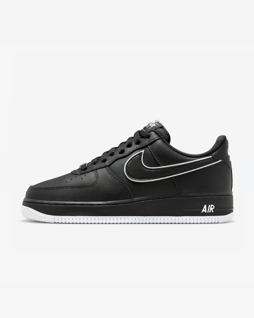 Tenis Air Force 1 Low '07 Black White Sole (2023)