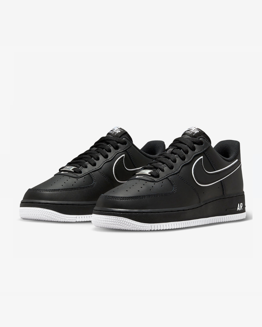 Tenis Air Force 1 Low '07 Black White Sole (2023)